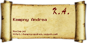 Kempny Andrea névjegykártya